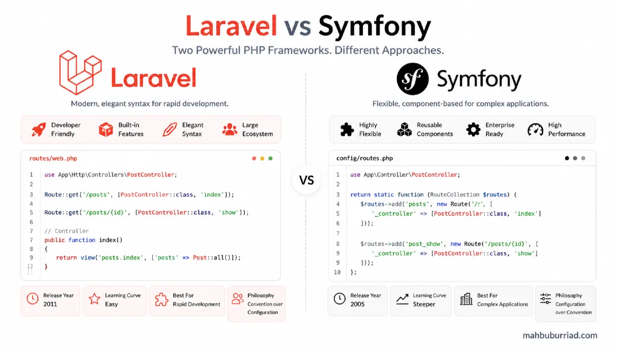 Laravel vs Symfony: Which PHP Framework Should You Choose in 2026?